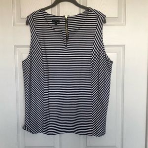 Talbots Preppy Navy & White Sleeveless Top- Size 2x